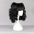 thumbnail image 3 of Peluca de cabello humano Unique Bargains 14' Negro rizado con gorra, 3 of 6