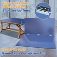 thumbnail image 4 of Ping Pong Conversion Top with Net Set, Foldable Portable Table Tennis Board for Indoor Outdoor Play, 12mm MDF Surface with Foam Edge Protection, Blue, 4 of 9