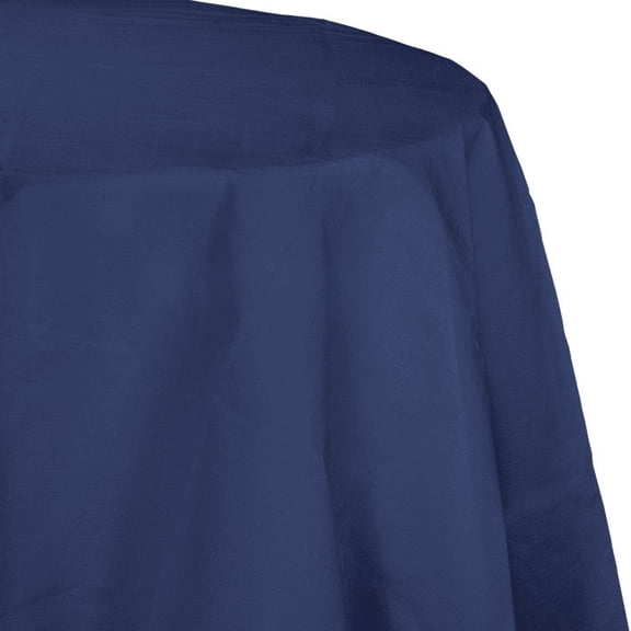 12/Case Bulk Navy Round Paper Table Covers 82 inch