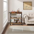 thumbnail image 6 of Yeshouse Bar Cart for The Home - 3-Tier Rolling Serving Carts with Wine Rack and Glass Holder - Mobile Kitchen Shelf, Microwave Drink Cart for Living Rooms, Dining Rooms, Kitchens, 6 of 8