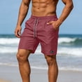 thumbnail image 6 of EOYWHK Denim Shorts with Pockets Elastic Waist Mens Casual Shorts Soft Lightweight Breathable for Casual Lounge Home Active Wear Wine, Size XXL, 6 of 7