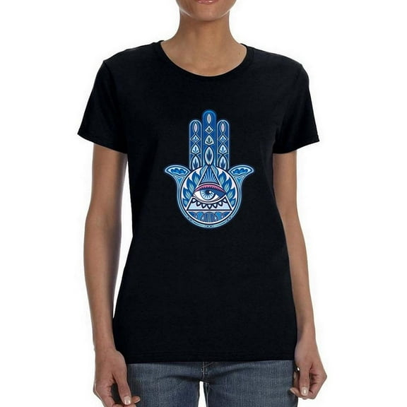 Hamsa Hand Shaped T-Shirt Women -Image by Shutterstock, Female 3X-Large