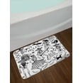 thumbnail image 2 of Mexican Bath Mat, Day of the Dead Dancers Themed Woman and Man Skeleton Icon Playing Music Design, Non-Slip Plush Mat Bathroom Kitchen Laundry Room Decor, 29.5 X 17.5 Inches, Black White, Ambesonne, 2 of 2