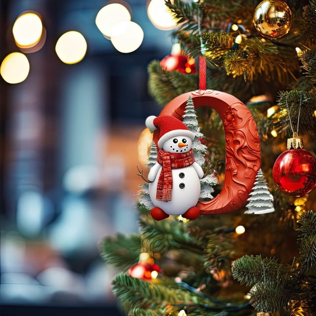 Adornos navideños con letras del alfabeto | Set de 26 adornos con letras para una decoración navideña personalizada | Colgantes acrílicos para decorar el hogar, la oficina y el árbol de Navidad