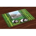 thumbnail image 1 of Ambesonne Tropical Place Mats Set of 4, Panda Bear Trees Cartoon, Standard Size, Multicolor, 1 of 4