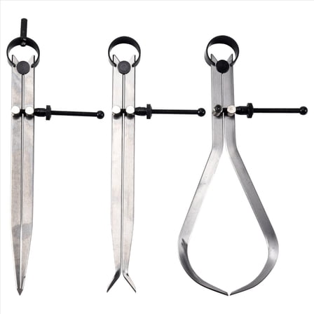 Spring Inside Outside Divider Caliper Set 8-Inch Machinist Tools 3-Pack,3 * Spring inside and outside calipers,Silver