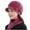 Purple, variant on Women’s Fluff-Splice Newsboy Cap Short Brim Single Pom Neck Gaiter 2-Piece Set for Office Commutes Pink