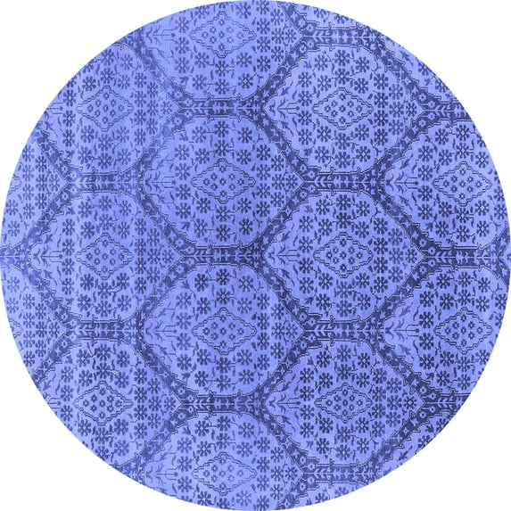 Ahgly Company Indoor Round Oriental Blue Industrial Area Rugs, 3' Round