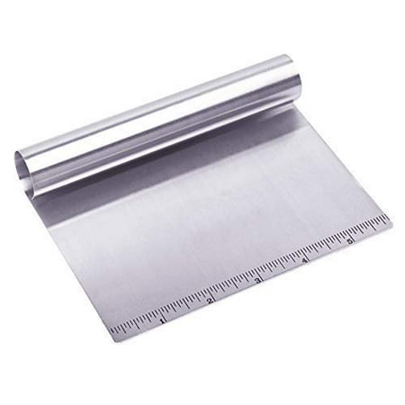 Stainless Steel Bench Scraper & Dough Cutter - Multi Function Kitchen Tool Scoop Scraper Best Pizza and Dough Cutter With Ruler Measurements Dishwasher Safe-Professional Quality-Set Of