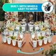 thumbnail image 3 of 12 Pcs White Square Buckets on Metal 3-Layer Flower Stand with Wheels, Plant Rack, Perfect for Garden, Home, Wedding, and Florist Displays, 3 of 8