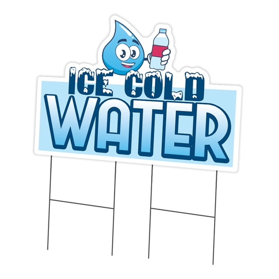 SignMission C-DC-2436-DS-Ice Cold Water 24 x 36 in. Yard Sign & Stake - Ice Cold Water