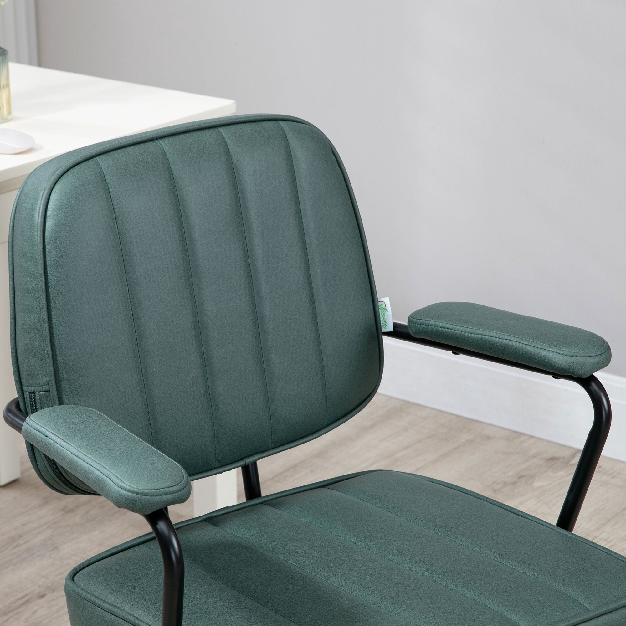 Office Chair, Green Microfiber, Adjustable Height, Tilt Function, 264 lb Capacity