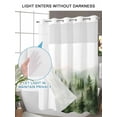 thumbnail image 4 of No Hook Cloth Fabric Shower Curtain with Snap in Liner, Green Mist Forest Waterproof Shower Curtains Set with See Through Top Window, Foggy Mountain Tree Nature Landscape Bath Curtains Shower 54"x78", 4 of 6