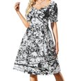 thumbnail image 4 of Mijumi Pollock Black and White Short-Sleeved Dress luxury woman party dress long sleeve dress Clothing, 4 of 8