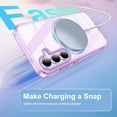 thumbnail image 2 of Casetego Phone Case for Galaxy S25,Clear Magnetic Case,[Yellow Resistant] Slim Fit Shockproof Transparent Crystal Clear Magnetic Case for Samsung Galaxy S25,Light Purple, 2 of 7
