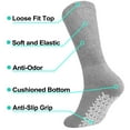 thumbnail image 3 of Men Women Anti Slip Grip Non Skid Crew Cotton Diabetic Socks For Home Hospital 3-pack Gray 13-15, 3 of 7