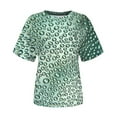 thumbnail image 5 of Ichuanyi Womens Shirts, Adult Fashion Woman Round Neck Short Sleeve Tops T-Shirt Prints Loose Blouse, 5 of 6