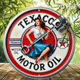 thumbnail image 4 of HELLOYOUNG Texaco Vintage Motor Oil Pin-Up Metal Sign – Retro Round Aluminum Wall Art, Perfect for Bars & Cafés, 4 of 6