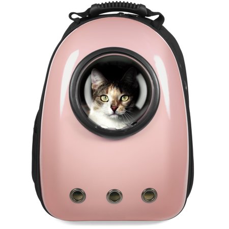 Best Choice Products Pet Carrier Space Capsule Backpack, Bubble Window Lightweight Padded Traveler for Cats, Dogs, Small Animals w/ Breathable Air Holes - Rose (Best 3 Day Backpack)