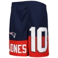thumbnail image 2 of Youth Mac Jones Navy New England Patriots Player Name & Number Shorts, 2 of 3