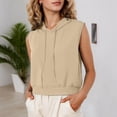 thumbnail image 2 of Sleeveless Hoodie for Women 2026 Trendy Casual Plain Hooded Sweatshirt Womens Pullover Top Spring Summer Outfits, 2 of 7
