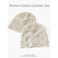 thumbnail image 4 of Crochet Hat for Women Cotton Slouchy Beanie Knitted Handmade Skull Cap for Summer Travel Daily Wear, 4 of 6