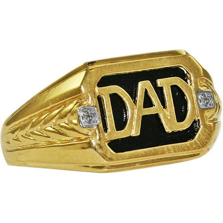10k Dad Ring With Onyx