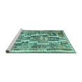 thumbnail image 2 of Ahgly Company Machine Washable Indoor Round Southwestern Turquoise Blue Country Area Rugs, 3' Round, 2 of 4