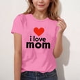 thumbnail image 6 of Girls Polyester Spandex T-Shirt I Love Mom Heart Graphic Relaxed Fit Crewneck Short Sleeve Pink,Size 11-12T, 6 of 6