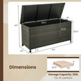 thumbnail image 3 of Yardi Yard Indoor Outdoor 85 Gallon Storage Container with Waterproof Liner and Universal Wheels-Brown, Outdoor Furniture Storage Deck Box, 3 of 9