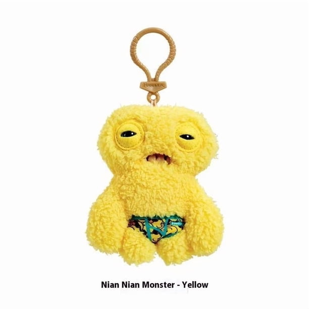 Keychain Crochet Animals Keychain,Funny Ugly Monster,Collectible(Keychain - Underwear - Pinch Monster (Yellow)