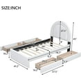 thumbnail image 3 of Twin Size Teddy Upholstered Platform Bed with Four Drawers Underneath,Twin Bed Frame with Curve-Shaped Headboard,White, 3 of 6