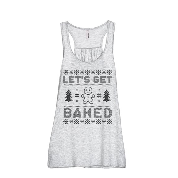 Let's Get Baked Ginger Women's Fashion Sleeveless Flowy Racerback Workout Yoga Tank Top Sport Grey Small
