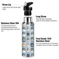 thumbnail image 3 of Yayeee 20oz Insulated Water Bottle Double Wall Stainless Steel with Flip Straw Lid, Cartoon Cute Cat, 3 of 7