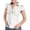 White, variant on Women's Ruched Front Shirt, Button Down Short Sleeve Slim Fit Collared Blouse, Gathered Detail Casual Summer Top