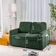 thumbnail image 3 of 72" Retractable 3-Seater Sectional Sofa, Extends to 2-Seater Sofa & Single Couch, Space-Saving Design for Small Spaces, Apartments, Offices & Living Rooms, Olive Green Corduroy Fabric, 3 of 9