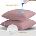 thumbnail image 4 of Nude Pink Throw Pillow Covers 24x24 Inch Set of 2, Farmhouse Burlap Solid Pink Color Modern Linen Texture Waterproof Outdoor Pillow Covers, Decorative Cushion Pillowcases for Couch, Sofa, Bed, Patio, 4 of 9