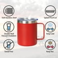 thumbnail image 3 of Muka 12 Ounce Insulated Coffee Mug With Lid, Stainless Steel Cup for Camping Office Home-Black, 3 of 7