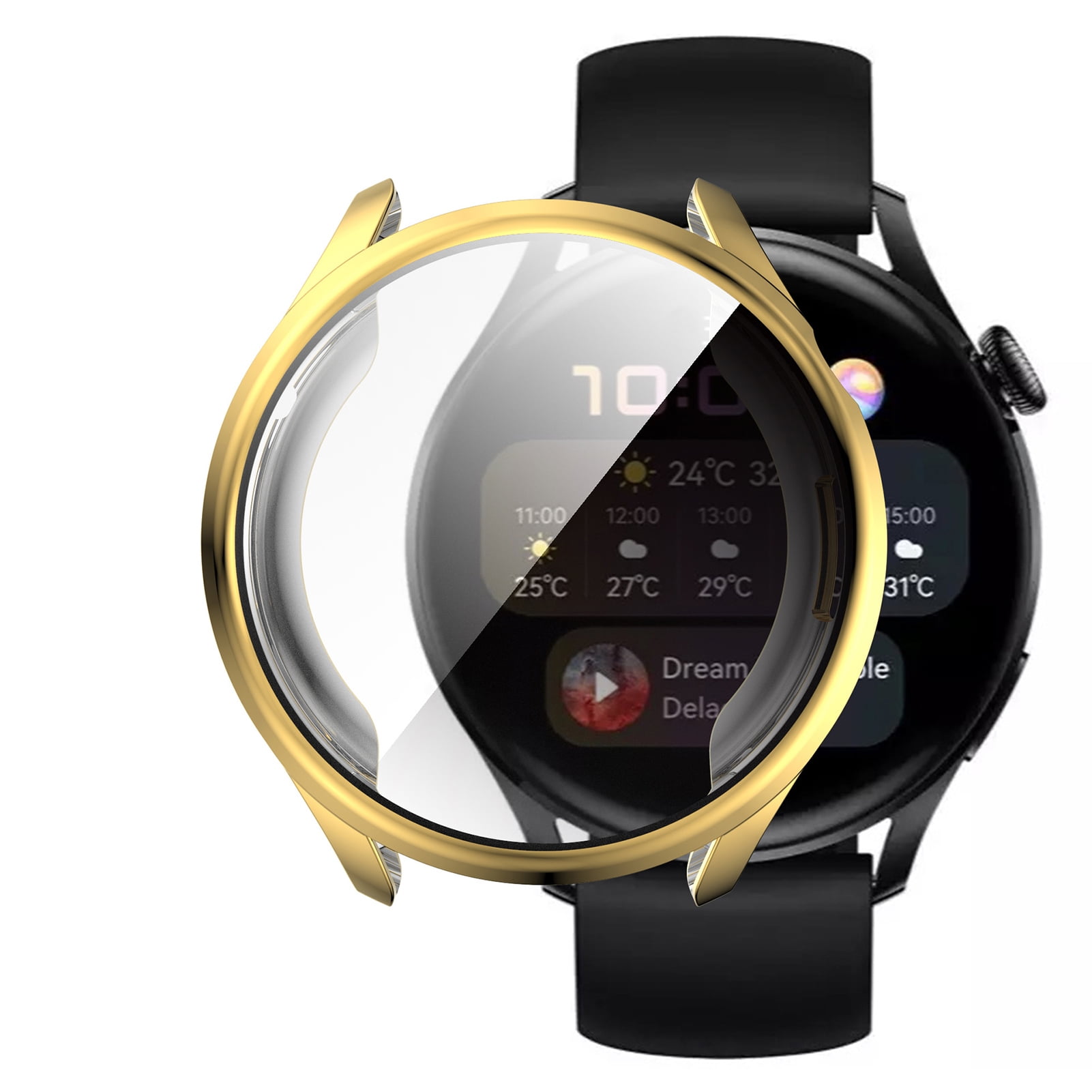 COOLL Protective Case Electroplated Anti-fall TPU Smart Watch Bumper Shell  Protector Cover for Huawei Watch 3 Pro, Rose Gold - Walmart.com