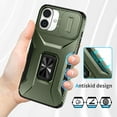 thumbnail image 6 of for iPhone 16 Plus Case with Sliding Camera Cover, [Drop Protection] [Magnetic Rotated Kickstand] Military Grade Shockproof Heavy Duty Cover for iPhone 16 Plus, Darkgreen, 6 of 8