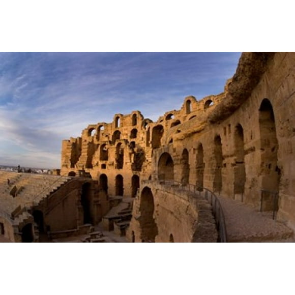Affiche de l'Ancien Amphithéâtre Romain, El Jem, Tunisie de Bill Bachmann (34 x 22)