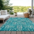 thumbnail image 6 of Addison Rugs Chantille Indoor/Outdoor Transitional Floral Teal Washable Rectangle Rug, 5' x 7'6", 6 of 6
