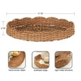 thumbnail image 6 of Kate and Laurel Wavley Modern Round Scalloped Woven Rattan Tray, 18 Inch Diameter, Natural Rattan, Decorative Wavy Boho Tray for Use as Versatile Ottoman Tray or Serving Platter, 6 of 9