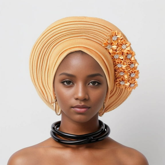 Hauaitttt Auto African Head Tie Of Aso Oke Headwraps Hat Turban Wedding Party Handmade Elegant Hair Wear Cap French Men Large French Painter French Hat Men Artist Women Tame Hats N Apparel Cap Soft