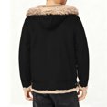 thumbnail image 5 of Faux Leather Jacket Mens Sherpa Fleece Lined Thicken Warm Moto Coat Waterproof Windproof PU Motorcycle Clothes (2XL, Black), 5 of 7