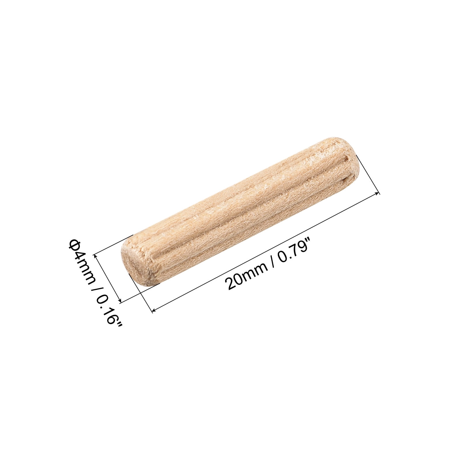Unique Bargains Wooden Dowel Pin Wood Dowel Pegs Dried Hardwood for Furniture Shelf 4x20mm