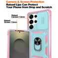 thumbnail image 5 of Jshru for Samsung Galaxy S25 Ultra Case with Slide Camera Cover | 2Pcs Screen Protector, 360°Rotation Ring Kickstand Drop Protector Cover for Galaxy S25 Ultra, Mint, 5 of 7