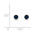 thumbnail image 2 of 14k Yellow Gold 4mm Round September Sapphire Post Earrings - Measures 4x4mm Wide, 2 of 2