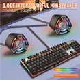thumbnail image 4 of Light Emitting Computer Speaker USB Mobile Phone Laptop Desktop Mini Speaker Hifi Stereo Sound Cable Subwoofer Computer Audio 2 Pcs, 4 of 9