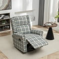 IMG Divani RG 325 Large Recliner Chair - Charcoal Leather, Swivel Rocker With Manual Recline & Adjustable Headrest